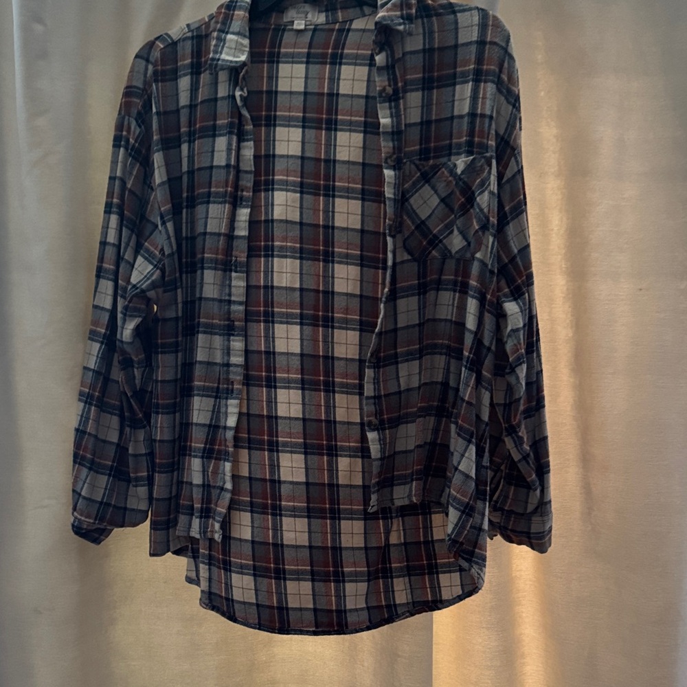 Plaid Button-Up Shirt